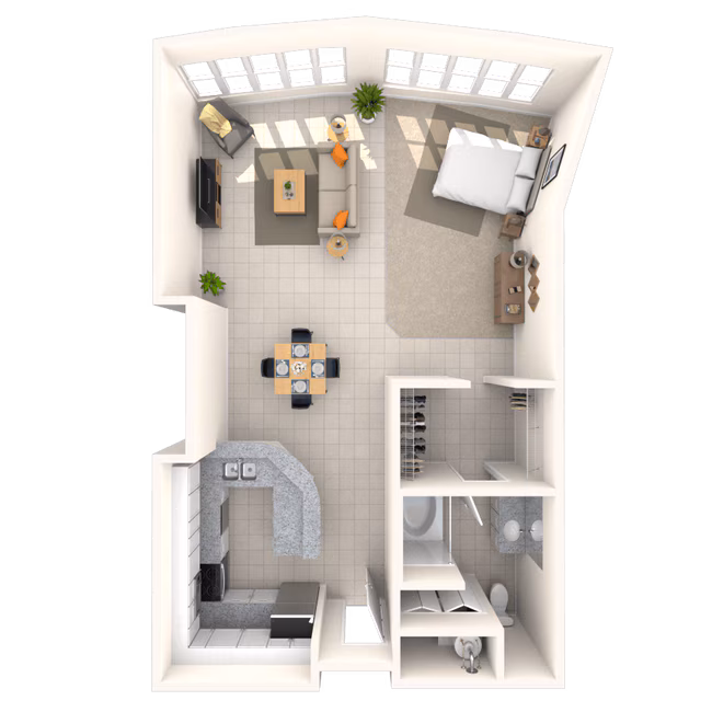 Studio 0x1 973 SF 227 floor plan
